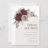 Invitation Fête des mariées Moody Bourgogne Floral Arch (Devant)