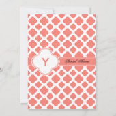 Invitation Fête des mariées Motif Coral Pink (Dos)