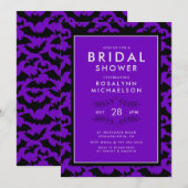 Invitation FÊTE DES MARIÉES | Motif de chauve-souris d'Hallow (Devant / Derrière)