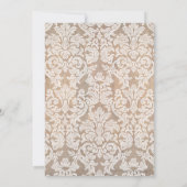 Invitation Fête des mariées : Motif de dentelle florale et bo (Dos)