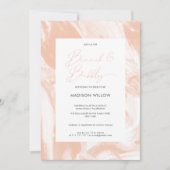 Invitation Fête des mariées mousseuse de brunch rosé de Pêche (Devant)