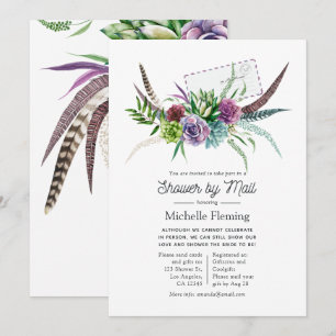 Invitation Fête des mariées mystique des succulents par courr