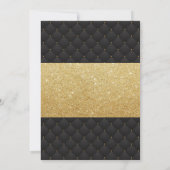 Invitation Fête des mariées nautique Ancre dorée Noir & Or (Dos)