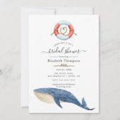 Invitation Fête des mariées nautique baleine (Devant)