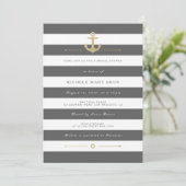 Invitation Fête des mariées Nautique Gris Stylish (Debout devant)