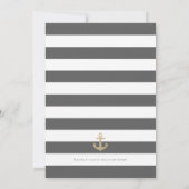 Invitation Fête des mariées Nautique Gris Stylish (Dos)