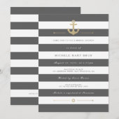 Invitation Fête des mariées Nautique Gris Stylish (Devant / Derrière)