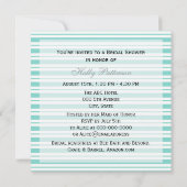 Invitation Fête des mariées Nautique Lt Blue Wht Stripe SQ (Dos)
