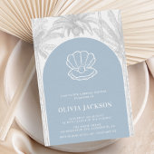 Invitation Fête des mariées nautique moderne