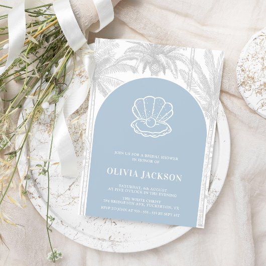 Invitation Fête des mariées nautique moderne