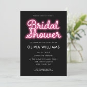 Invitation Fête des mariées néon moderne (Debout devant)