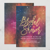 Invitation Fête des mariées Night Star Sky Galaxy Constellati (Devant / Derrière)