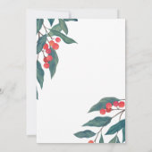 Invitation FÊTE DES MARIÉES | Noël Fleurs (Dos)