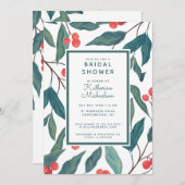 Invitation FÊTE DES MARIÉES | Noël Fleurs (Devant / Derrière)