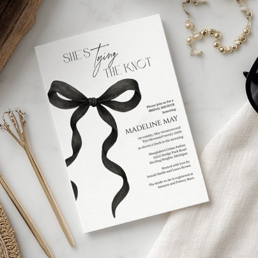 Invitation Fête des mariées noir et blanc | Modern