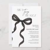 Invitation Fête des mariées noir et blanc | Modern (Devant)