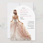 Invitation Fête des mariées noir rose blanc glam (Devant)