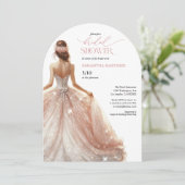 Invitation Fête des mariées noir rose blanc glam (Debout devant)