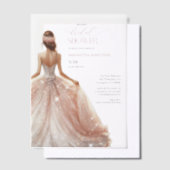 Invitation Fête des mariées noir rose blanc glam (Compenser)