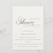 Invitation Fête des mariées noir simple Script (Devant / Derrière)