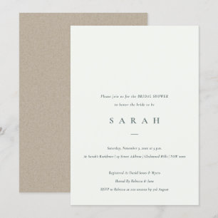 Invitation Fête des mariées noir simple Script