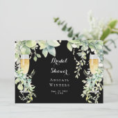 Invitation Fête des mariées noire de Champagne Botanique (Debout devant)