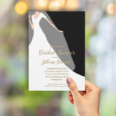 Invitation Fête des mariées noire et blanche