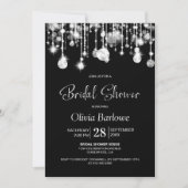 Invitation Fête des mariées noire et blanche (Devant)