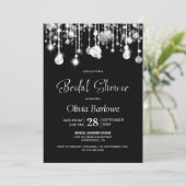 Invitation Fête des mariées noire et blanche (Debout devant)