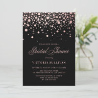 Fête des mariées noire Faux Rose Gold Foil Confett