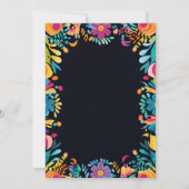 Invitation Fête des mariées noire Fiesta mexicaine (Dos)