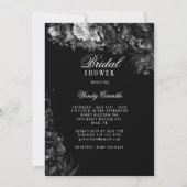 Invitation Fête des mariées noire gothique classique (Devant)