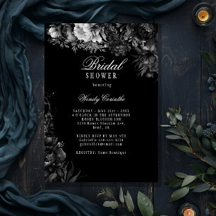 Invitation Fête des mariées noire gothique classique