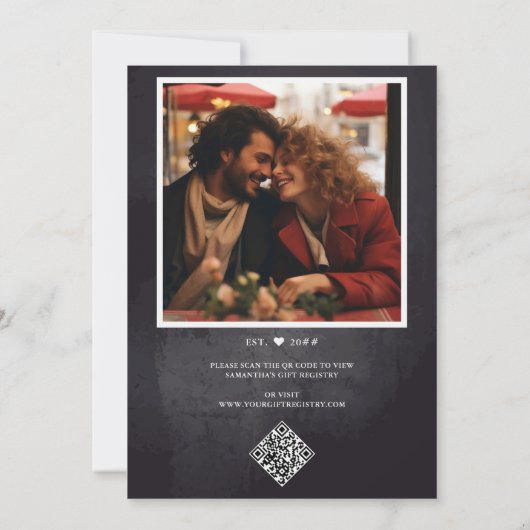 Invitation Fête des mariées noire Potluck (Dos)