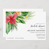 Invitation Fête des mariées numérique florale tropicale (Devant / Derrière)