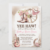 Invitation Fête des mariées occidentale florale de la poule (Devant)