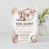 Invitation Fête des mariées occidentale florale de la poule (Debout devant)