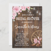 Invitation Fête des mariées occidentale rose Mariage campagna (Devant)