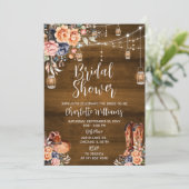 Invitation Fête des mariées occidentale rustique (Debout devant)