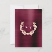 Invitation Fête des mariées Olive Wreath Rose or Bourgogne ro (Dos)