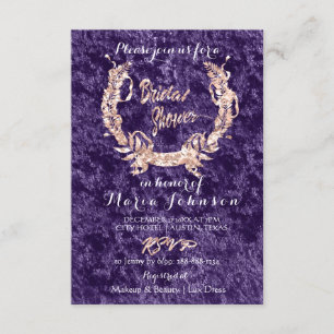 Invitation Fête des mariées Olive Wreath Rose Rose Violet Vel