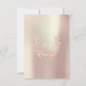 Invitation Fête des mariées Olives Wreath Rose Rose Or Pearly (Dos)