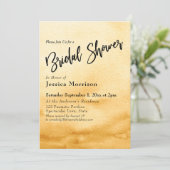 Invitation Fête des mariées Ombre Aquarelle Jaune (Debout devant)