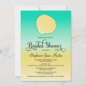 Invitation Fête des mariées Ombre couleur sable et mer de coq (Devant)