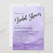Invitation Fête des mariées Ombre d'aquarelle violette (Devant)