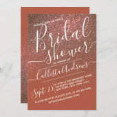 Invitation Fête des mariées Ombre Parties scintillant en terr (Devant / Derrière)