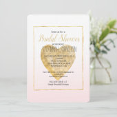 Invitation Fête des mariées Ombre rose-Coeur doré (Debout devant)