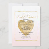 Invitation Fête des mariées Ombre rose-Coeur doré (Devant)