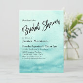 Invitation Fête des mariées Ombre turquoise aquarelle (Debout devant)