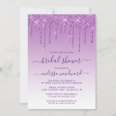 Invitation Fête des mariées Ombre violette chic Parties scint (Devant)